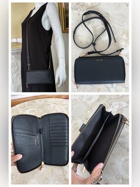 Love & Lore Black Crossbody Wallet / Travel Organizer
